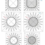 282 Heart and Pineapple Blocks B Pantograph by Linda V. Taylor