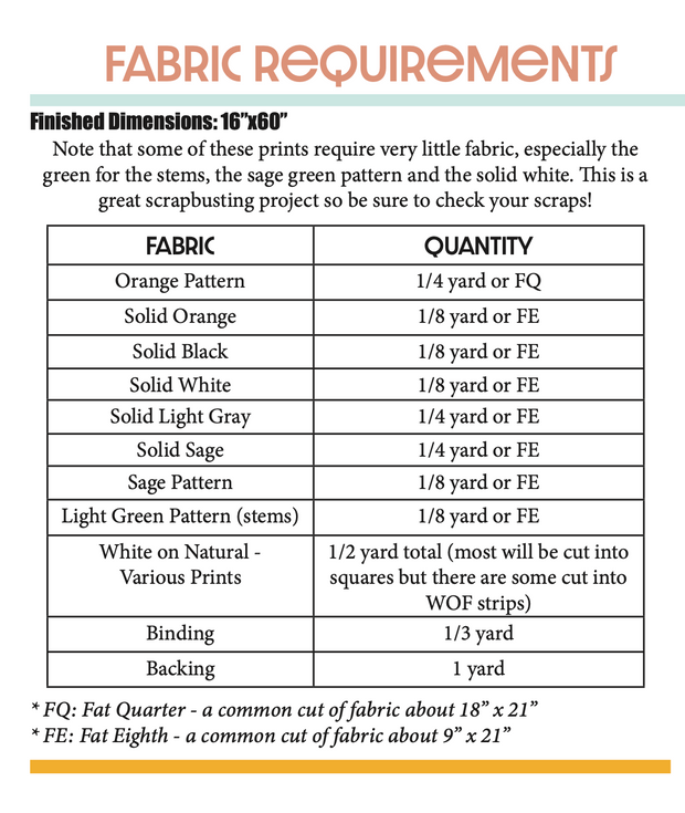 Pumpkin Patchwork Quilted Table Runner Pattern