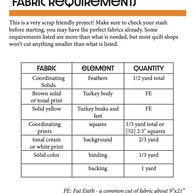Turkey Quilted Table Runner Pattern