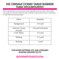 Ice Cream Cone Table Runner Pattern