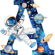 Space Alphabet Letter A Fabric Panel
