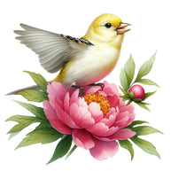 Spring Birds and Flowers Fabric Panel 3