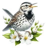 Spring Birds and Flowers Fabric Panel 5