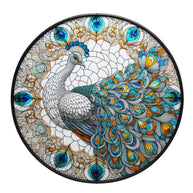 Stained Glass Peacocks Fabric Panel 3