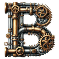 Steampunk Letter B Fabric Panel