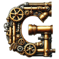 Steampunk Letter G Fabric Panel