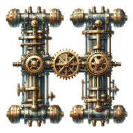 Steampunk Letter H Fabric Panel