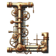 Steampunk Letter L Fabric Panel