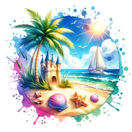 Summer at the Beach Fabric Panel 2