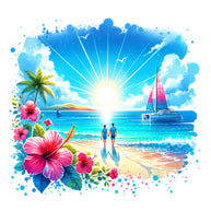Summer at the Beach Fabric Panel 4