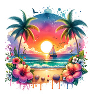 Summer at the Beach Fabric Panel 8