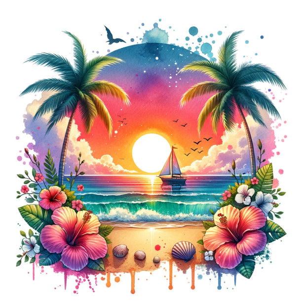 Summer at the Beach Fabric Panel 8