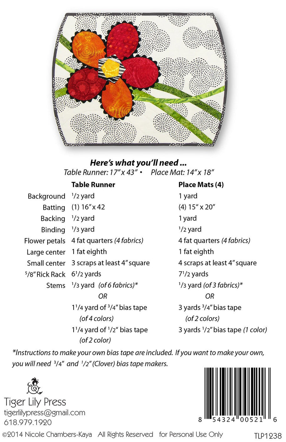 Pickle Blooms Table Runner & Placemats