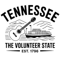 Tennessee Black and White Fabric Panel