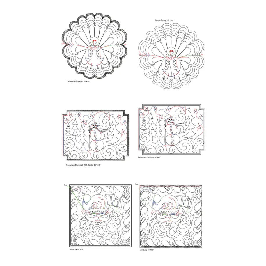 271 Holiday Placemats B Pantograph by Linda V. Taylor