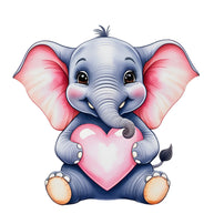 Valentine Tropical Elephant Fabric Panel