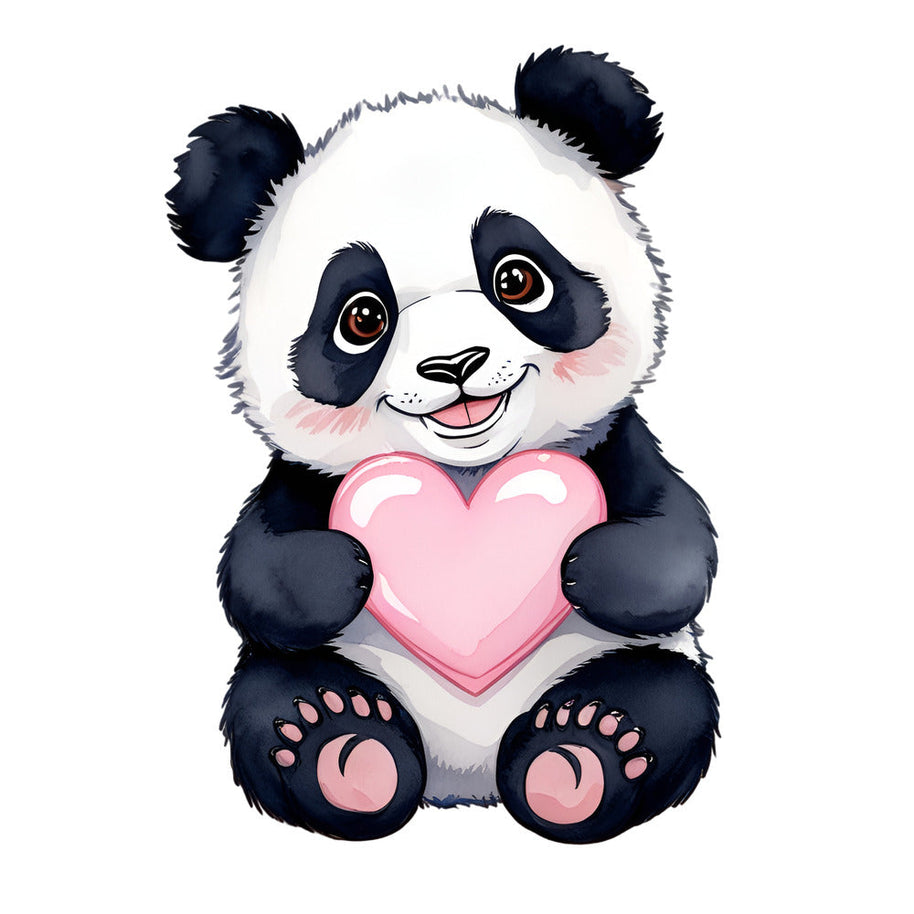Valentine Tropical Panda Fabric Panel