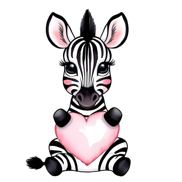Valentine Tropical Zebra Fabric Panel
