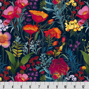 Vibrant Whispering Blooms Secret Garden Quilting Cuddle Fabric Per Yard