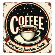 Vintage Coffee Signs Fabric Panel 13