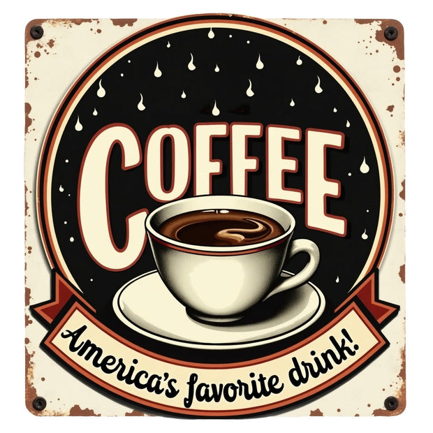 Vintage Coffee Signs Fabric Panel 13