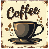 Vintage Coffee Signs Fabric Panel 16
