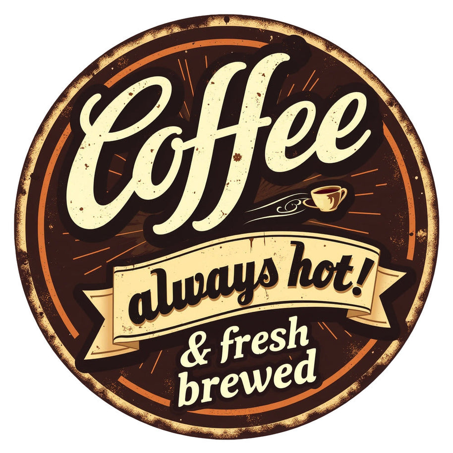 Vintage Coffee Signs Fabric Panel 17