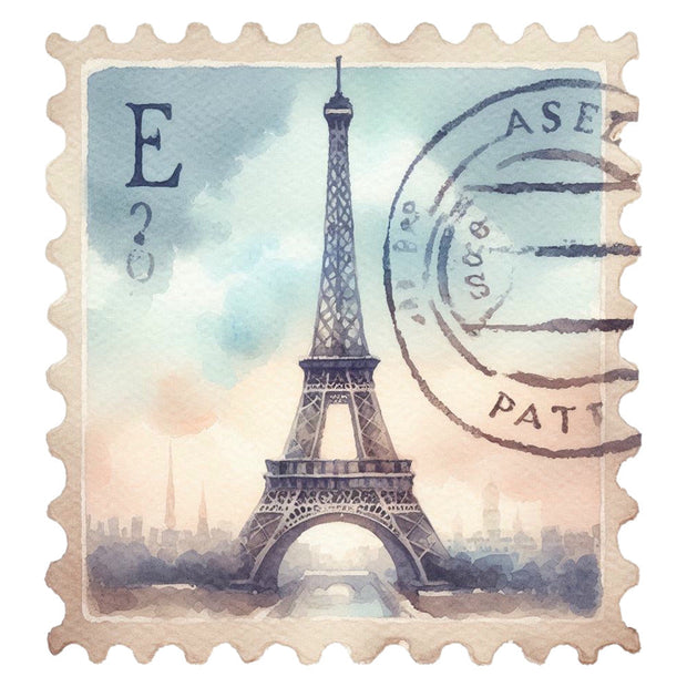 Vintage Travel Stamps Fabric Panel 4