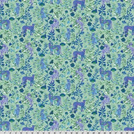 Wanderlust Big Cats Quilting Cuddle Blue Fabric per yard