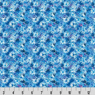 Wanderlust Daisies Quilting Cuddle Blue Fabric per yard