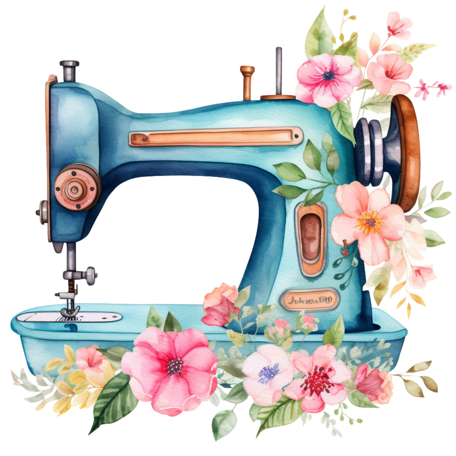 Watercolor Sewing Machines Fabric Panel 1