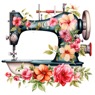 Watercolor Sewing Machines Fabric Panel 2