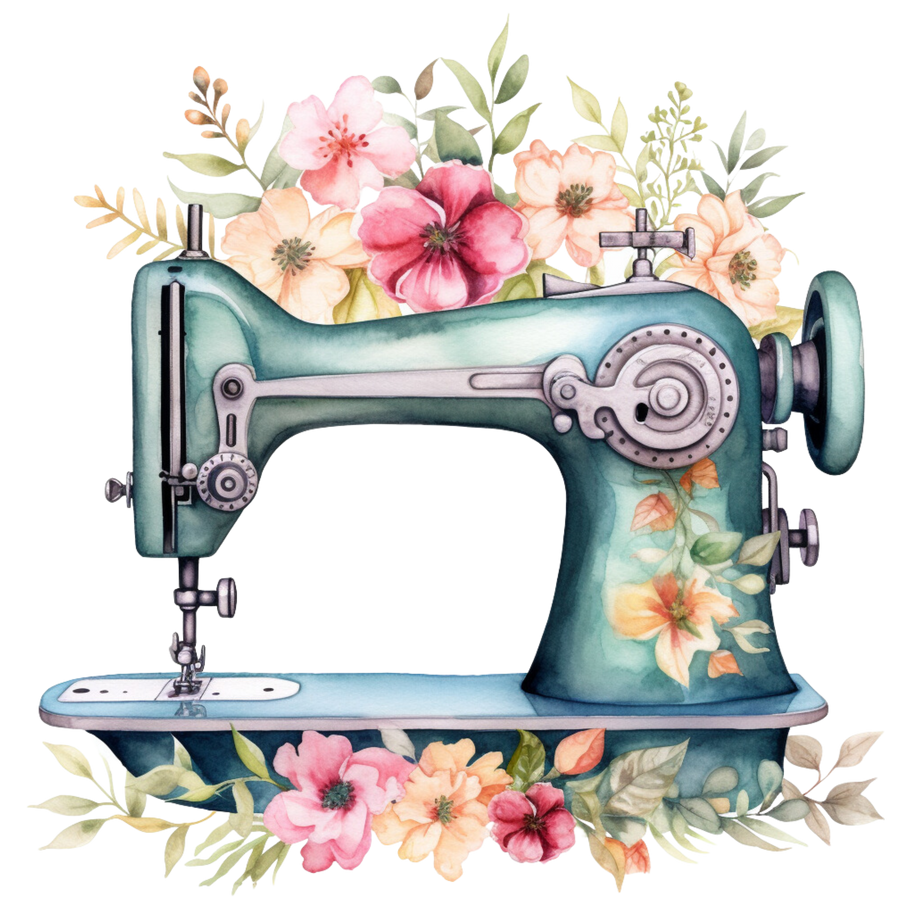Watercolor Sewing Machines Fabric Panel 3