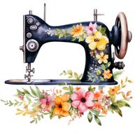 Watercolor Sewing Machines Fabric Panel 4