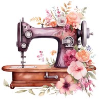Watercolor Sewing Machines Fabric Panel 5