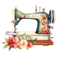 Watercolor Sewing Machines Fabric Panel 6