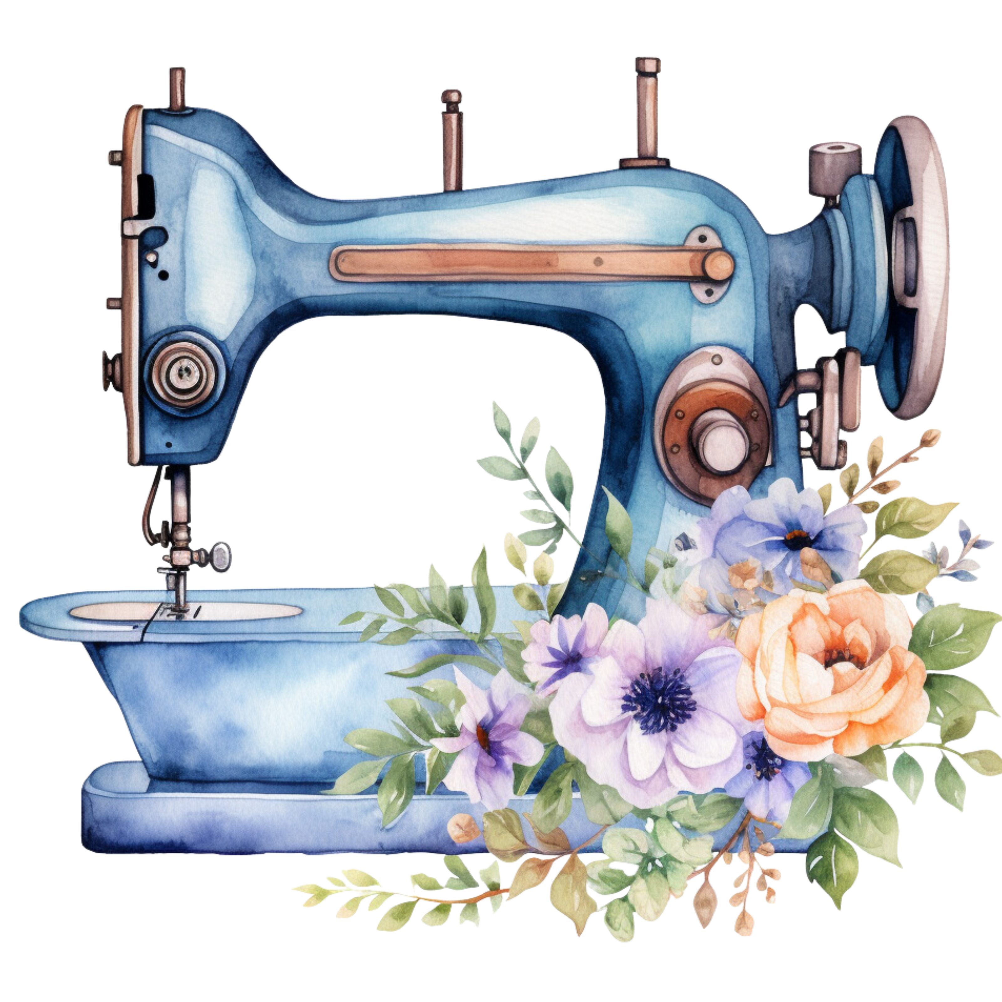 Watercolor Sewing Machines Fabric Panel 7