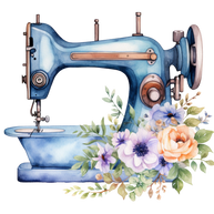 Watercolor Sewing Machines Fabric Panel 7