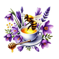 Watercolor Spring Bees Fabric Panel 32