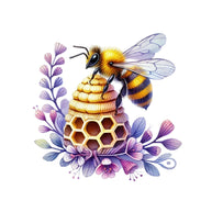 Watercolor Spring Bees Fabric Panel 3