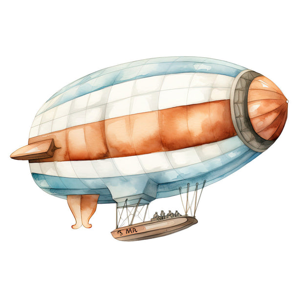 Watercolor Zeppelin Fabric Panel