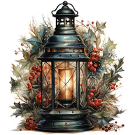 Winter Lantern 3 Fabric Panel