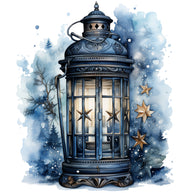 Winter Lantern 6 Fabric Panel