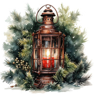Winter Lantern 7 Fabric Panel