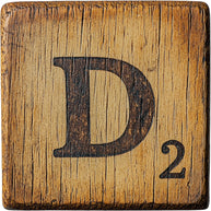 Wood Letter D Blocks Fabric Panel