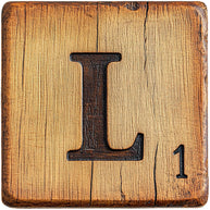 Wood Letter L Blocks Fabric Panel