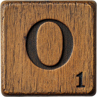 Wood Letter O Blocks Fabric Panel