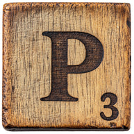 Wood Letter P Blocks Fabric Panel