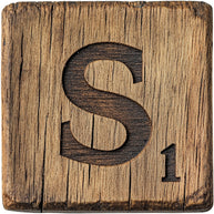 Wood Letter S Blocks Fabric Panel