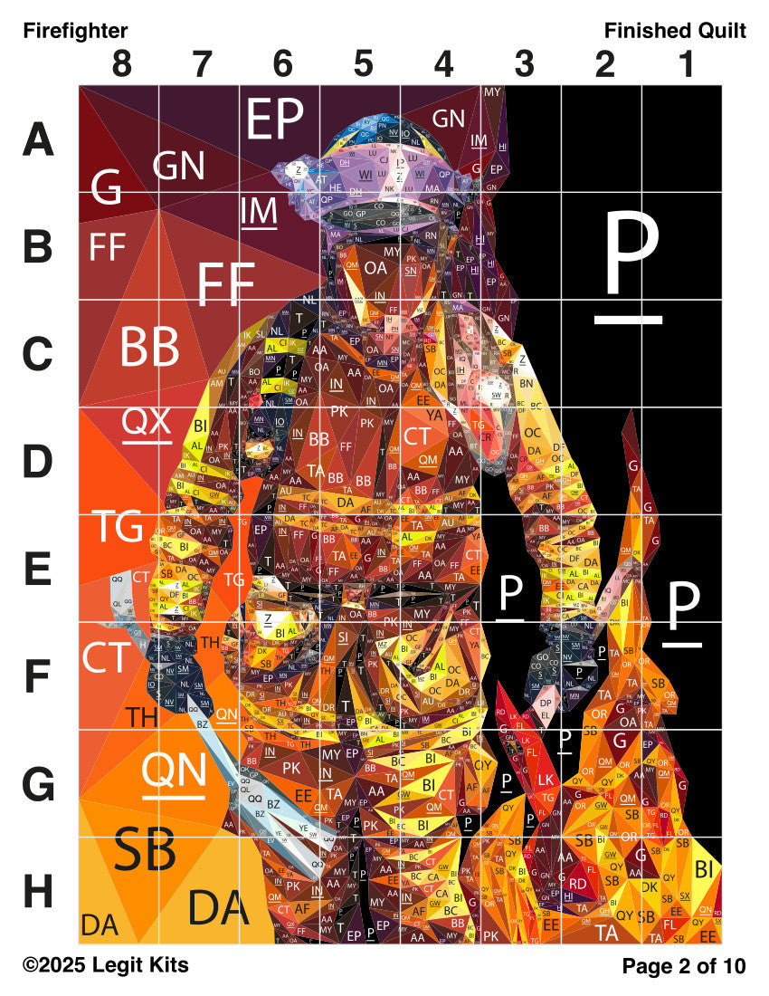 Firefighter Quilt Kit KONA